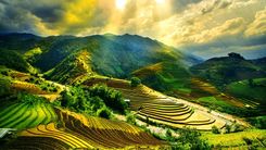 Water on field terraced of Mu Cang Chai, YenBai, Vietnam
